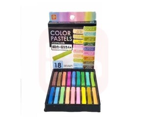 Giz de Cera 18 Cores Pastel Seco