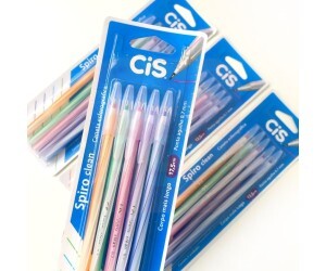 Caneta Esferográfica Spiro Clean 0.7mm KIT com 05 Cores - Cis