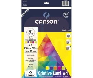 Papel Criativo Lumi A4 75g 5 Cores - Canson