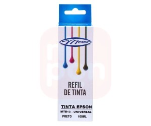 Refil de Tinta Black / Preto Epson Compatível Universal 100ml MTE-13 - Menno