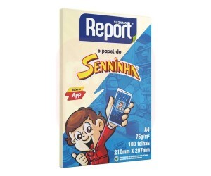 Papel Sulfite A4 Amarelo 75g 100 Fls - Report