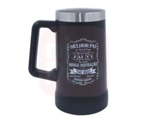 Caneca Termica De Inox Para Cerveja Com Parede Dupla Frases Pai 700ML