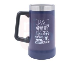 Caneca Termica De Inox Para Cerveja Com Parede Dupla Frases Pai 700ML