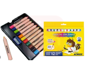 Lápis de Cor Jumbo 12 Cores