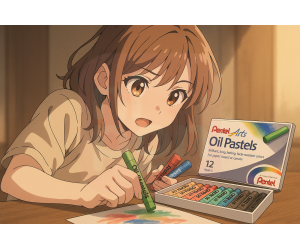 Giz de Cera Pastel Oleoso 12 Cores - Pentel