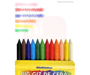 Giz de Cera 12 Cores Big - Acrilex