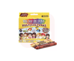 Big Giz de Cera Multicultural com 12 Cores Acrilex