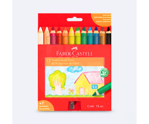 Ecogizes De Cera C/12 Cores + Apontador - Faber Castell