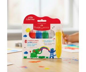 Tinta Guache Pincel Jumbo 6 Cores Faber-Castell – Cores Vivas e Divertidas