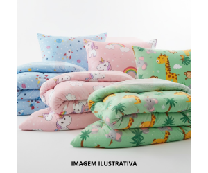 Kit Edredom + Travesseiro Infantil – Hora da Soneca na Escola